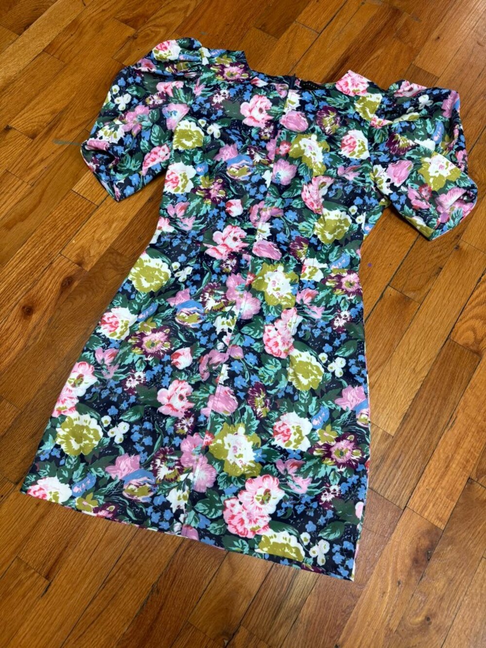 Endless Rose Floral Puff Sleeve Mini Dress Size Small NWOT
